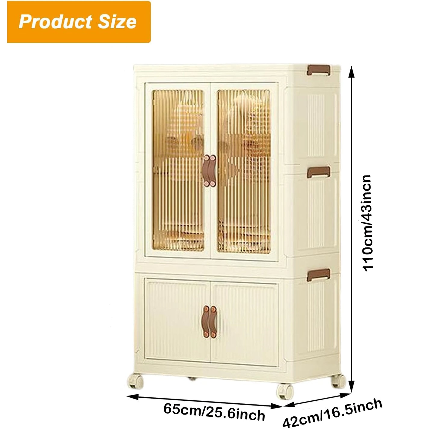 Bardrobe Foldable Wardrobe Cabinet With Wheels 2 Drawer