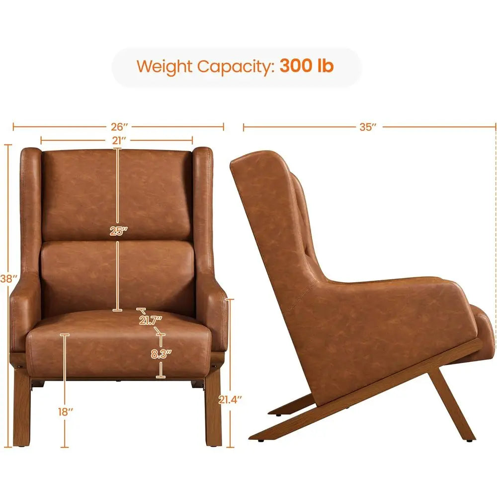 Aux Leather Armchairs Set Living Room High Backrest Recliner