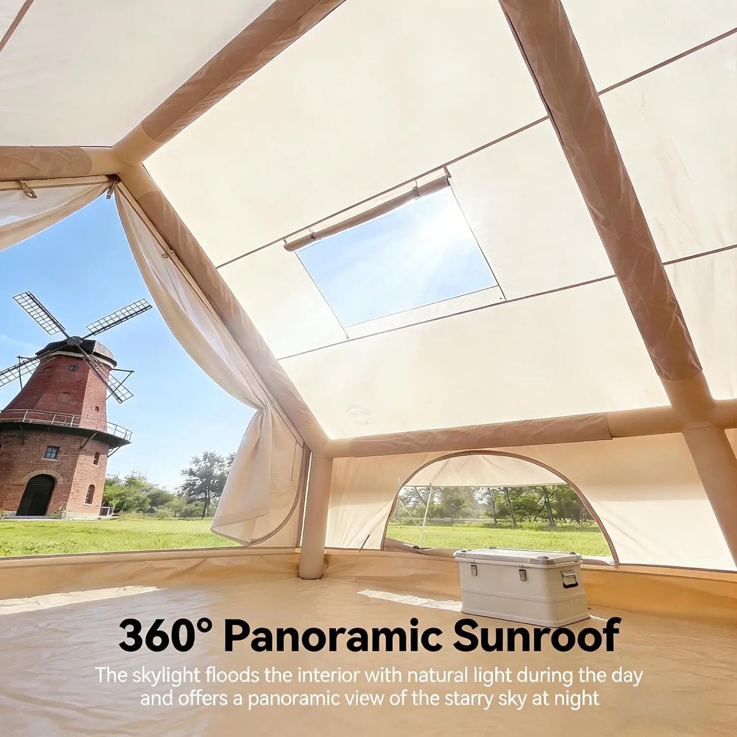 Inflatable Tent With Panoramic Skylight For Family Camping