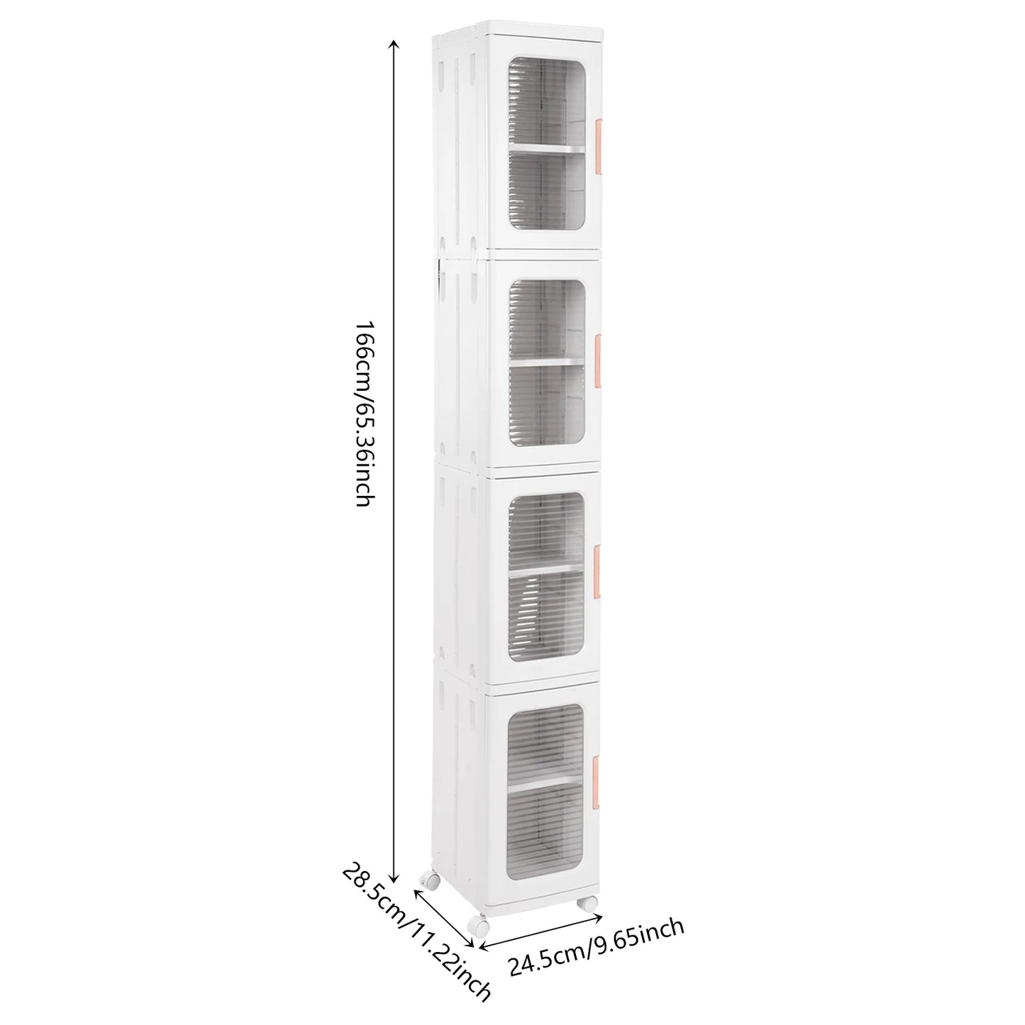 Storage Cabinet 4 Tier Narrow Organizer With Wheels