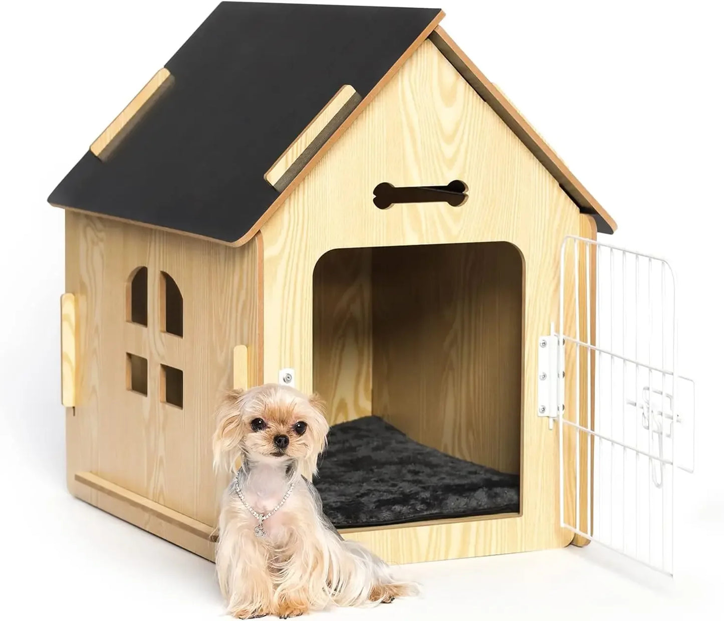 Cozy Wooden Indoor Dog House for Small Dogs and Cats Perfect Pet Bed
