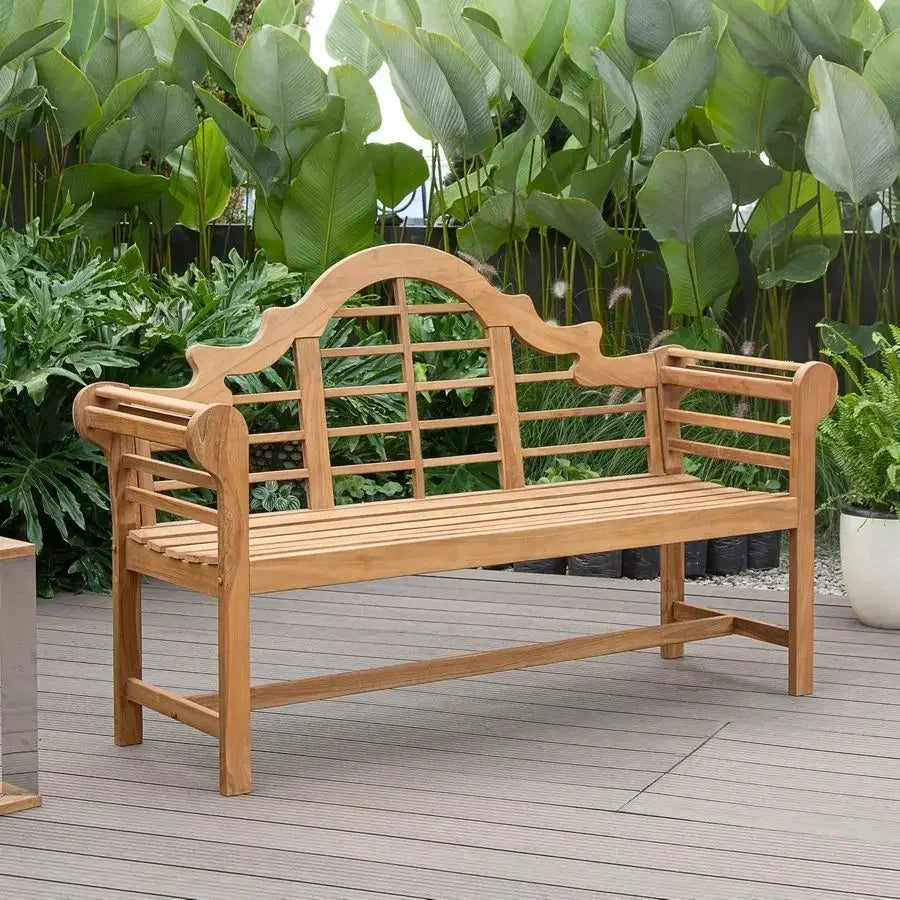 Casual Lutyens Teak Wood Garden Bench Outdoor Patio Seating