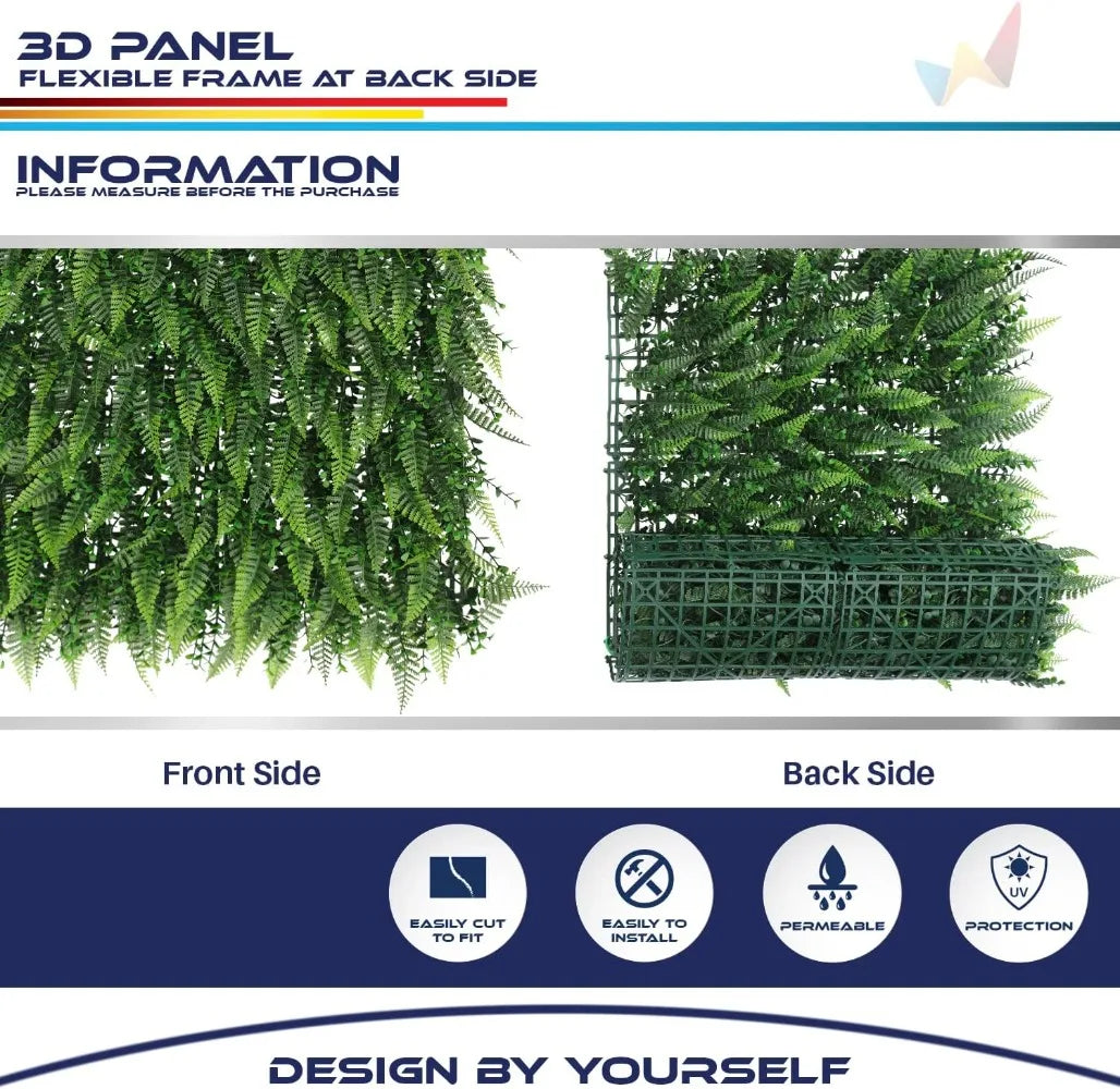 22 PCS Faux Boxwood Panels for Indoor Outdoor Garden Green Wall Decoration