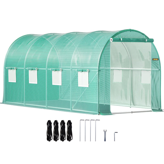 SucceBuy Walk-In Tunnel Greenhouse Galvanized Frame