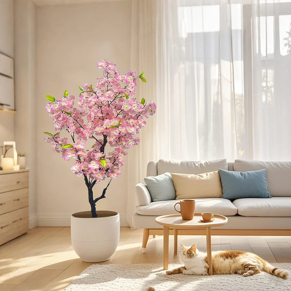 TWISTER.CK Artificial Cherry Blossom Tree Potted Indoor Decor