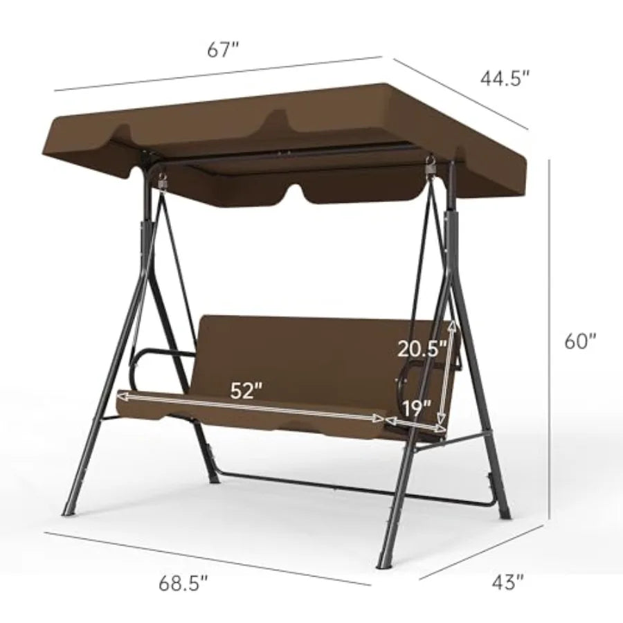 OLOEY Outdoor Patio Swing Chair With Adjustable Canopy