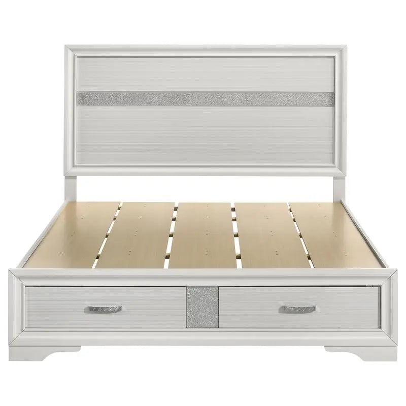 Modern Morocco Style Fabric Upholstered Storage Bed Frame