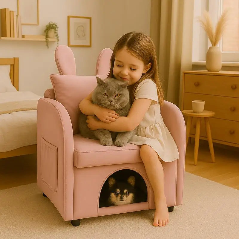General Use Velvet Bunny Armchair Pet Hideaway Chair