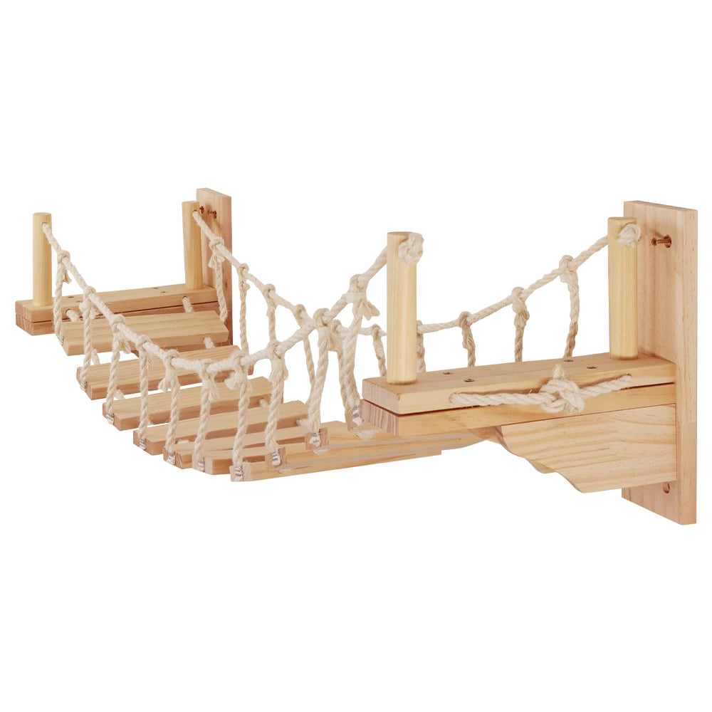 PETRAVELCN Wall Mounted Cat Bridge With Sisal Wood Steps