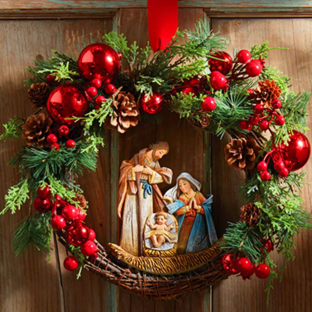 ATMDOG CN Christmas Wreath Sacred Door Decor For Home