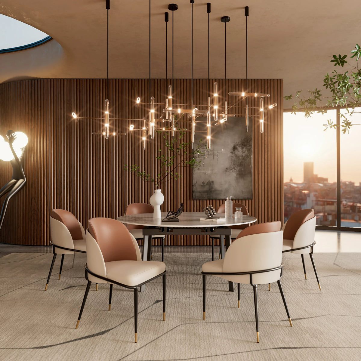 Modern Faux Leather Dining Chairs With Padded Upholstery