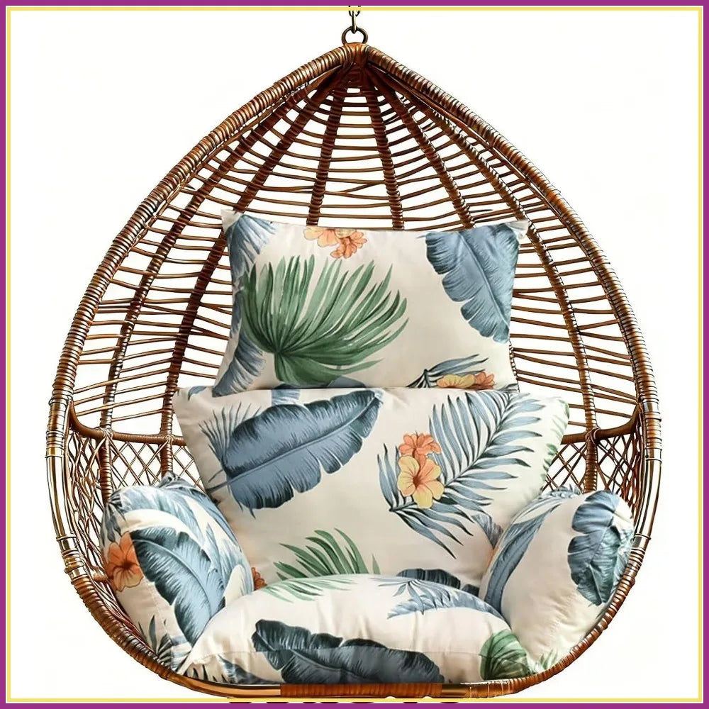 Floral Egg Chair Cushion For Indoor Outdoor Hanging Hammock