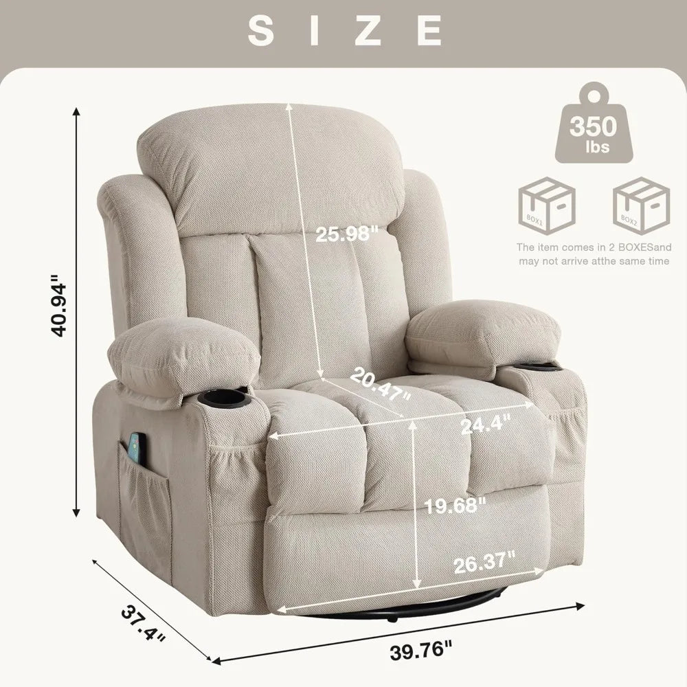 XIAOLANG 360 Swivel Recliner Massage Chair With USB Ports