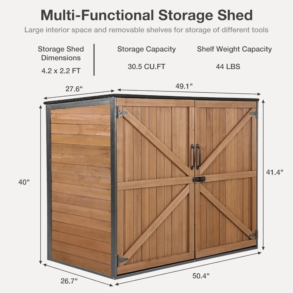 Outdoor Storage Cabinet Small Garden Shed Waterproof Vertical Shed 33.3 cu ft