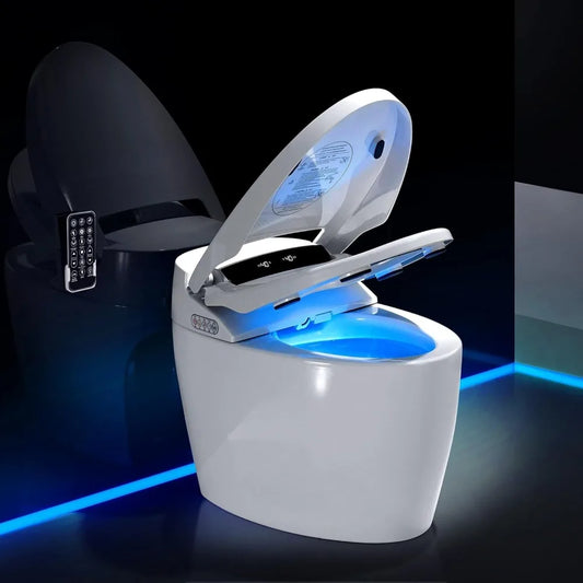 Smart One Piece Bidet Toilet with Warm Water Sprayer and Foot Sensor Operation