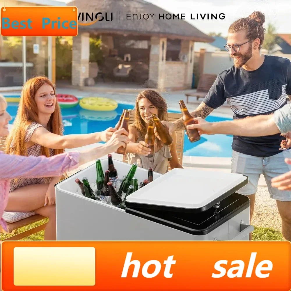 Rolling Ice Chest On Wheels Cooler Cart With Shelf