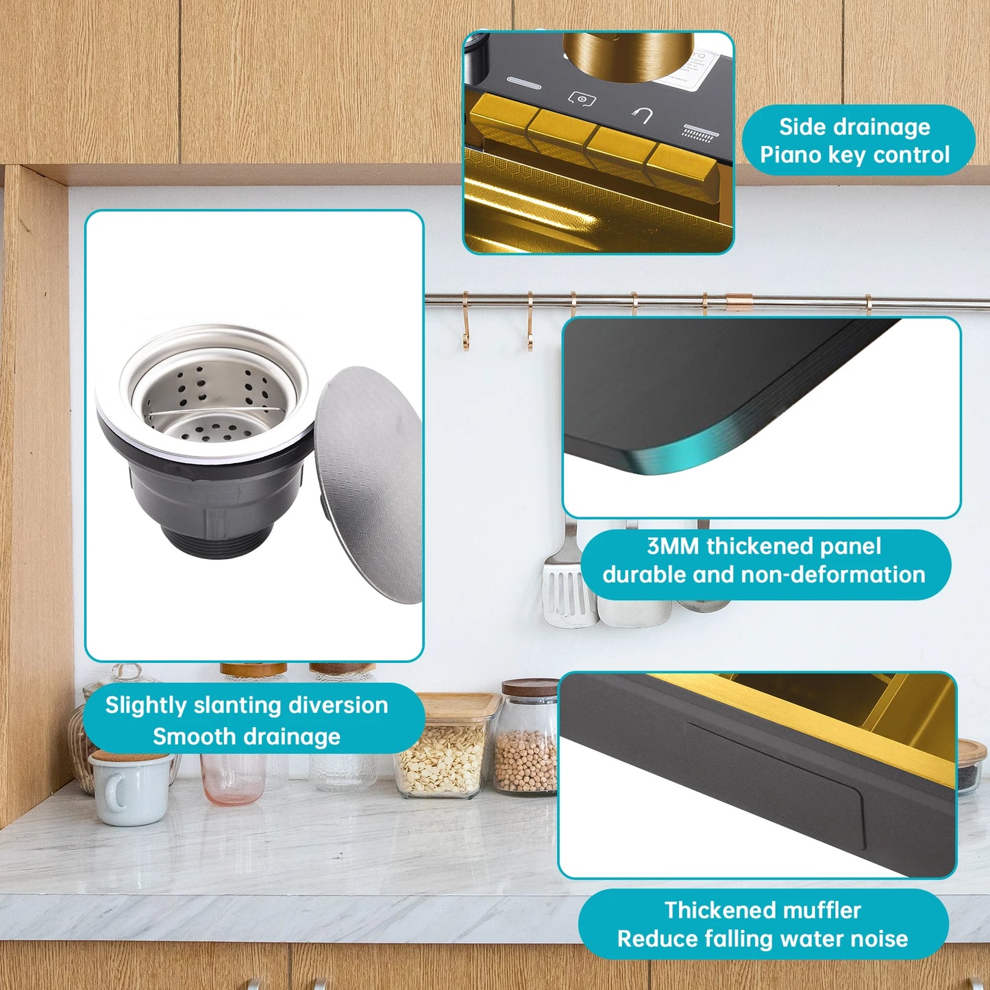 Drop In Kitchen Sink Workstation Stainless Steel Top Mount