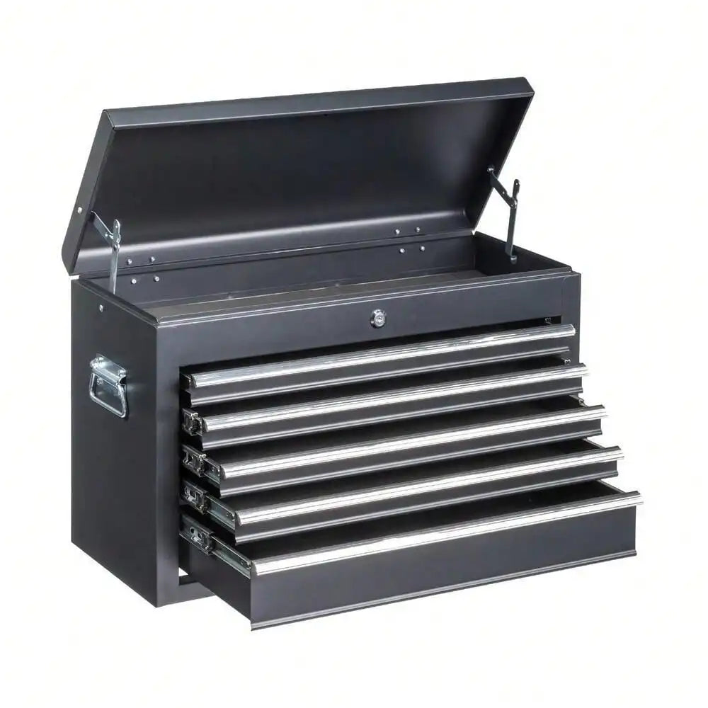 5 Drawer Metal Tool Chest Storage Cabinet with Lock and Keys for Organizing Tools