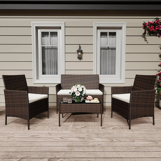 HiMISS Outdoor Rattan Patio Furniture Set With Cushions
