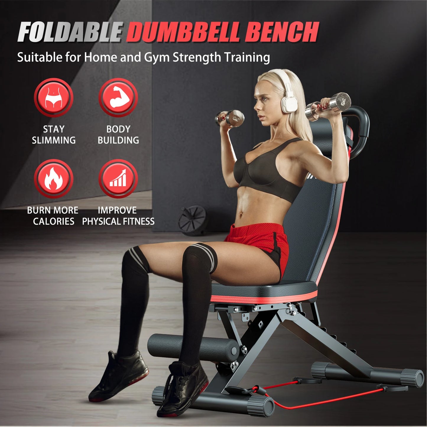 Foldable 14 In 1 Dumbbell Bench For FullBody Conditioning