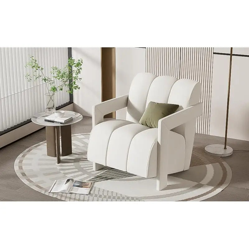 General Modern Minimalist Armchair With L Shaped Armrests