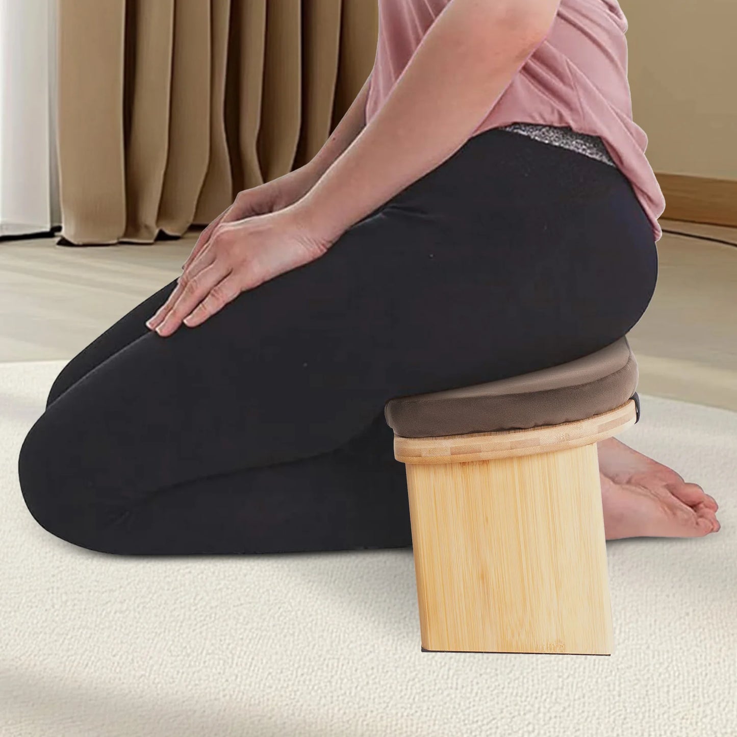 Bymaocar Foldable Kneeling Meditation Bench
