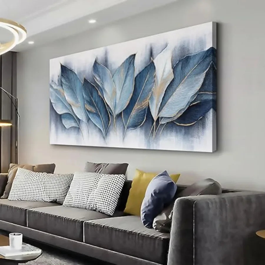 Framed Leaves Canvas Wall Art Modern Abstract Fade Resistant