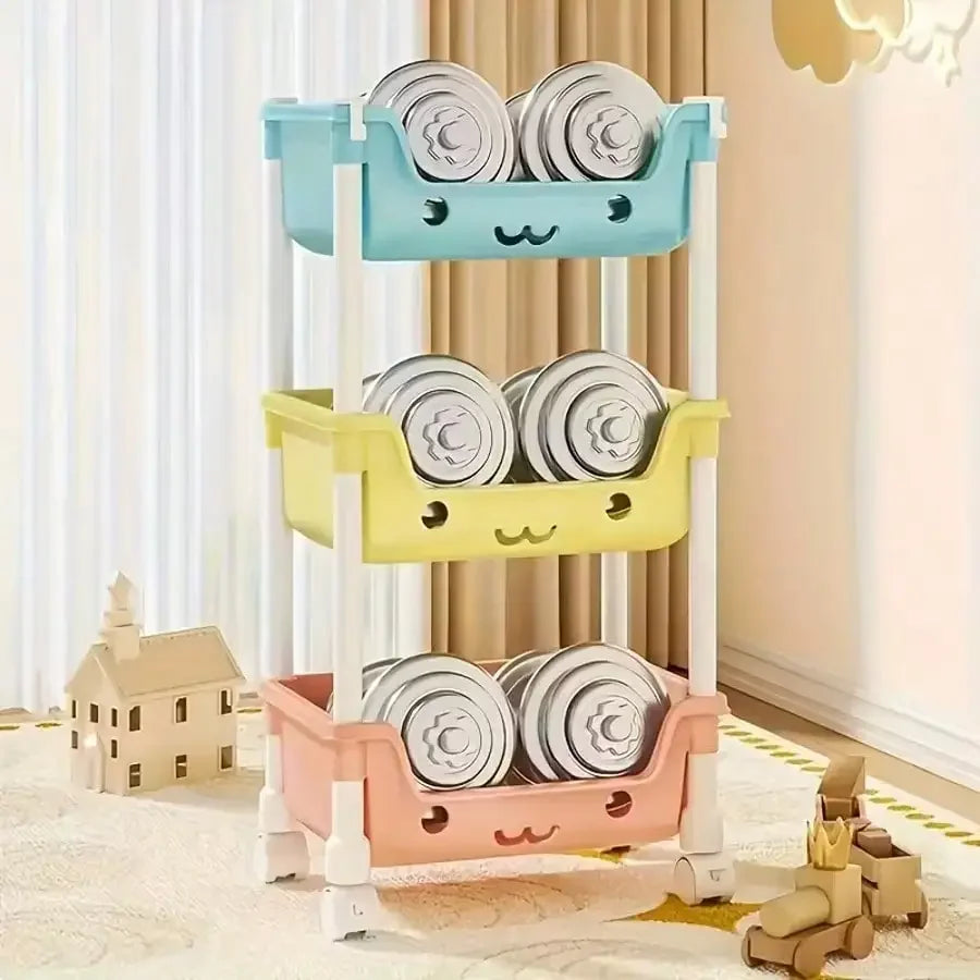 Bathroom Multifunctional Portable Storage Rack On Wheels