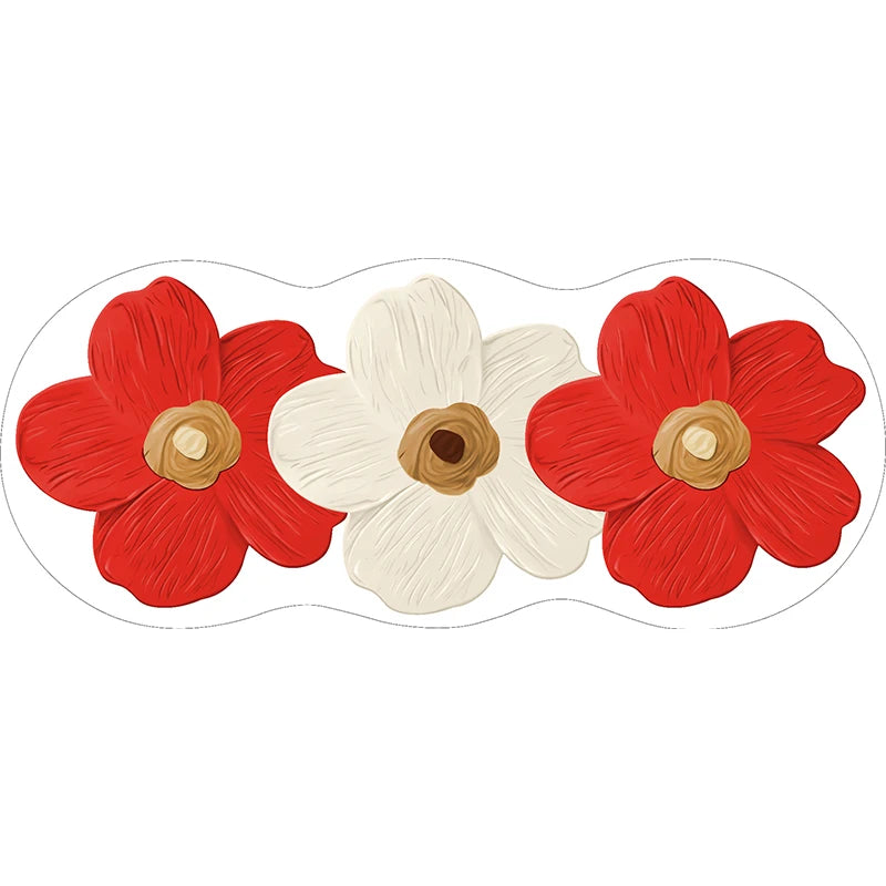 Facaishu Soft Fluffy Bedroom Floor Mat Flower Design Rug