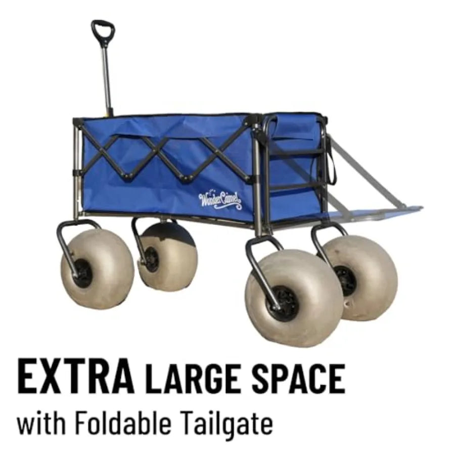 LISM Balloon Wheel Beach Wagon for Sand Collapsible