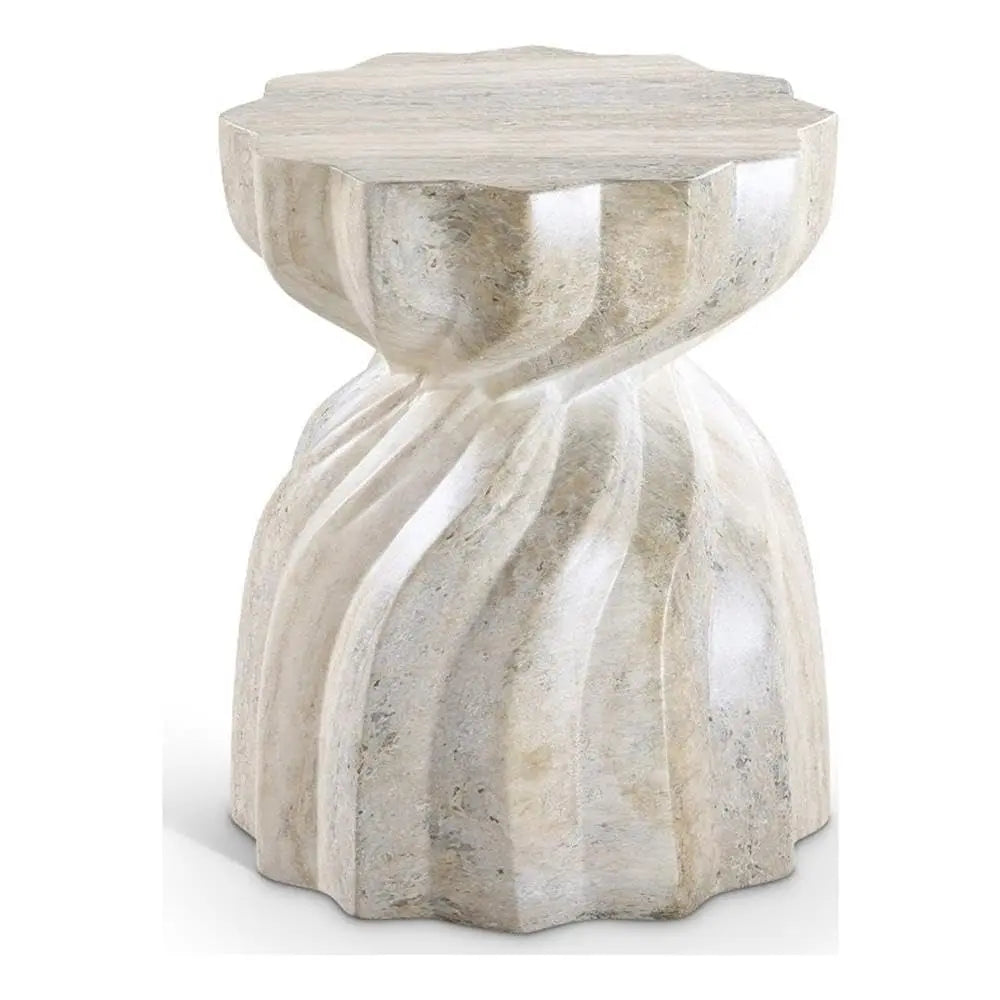 Travertine Concrete End Table Art Deco Indoor Outdoor