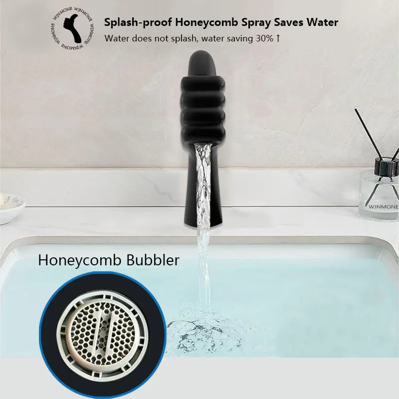 WJNMONE Modern Single Hole Deck Mounted Brass Bathroom Sink Faucet