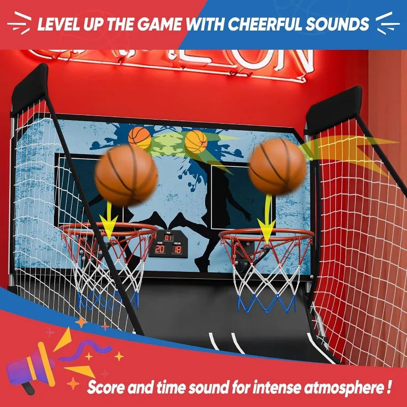 JupiterForce Foldable Indoor Basketball Arcade Game With 4 Balls