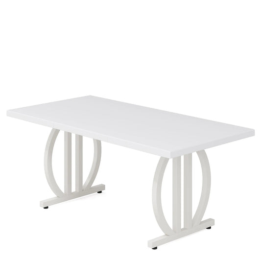 Tribesigns Modern Wooden Dining Table With Heavy Metal Frame
