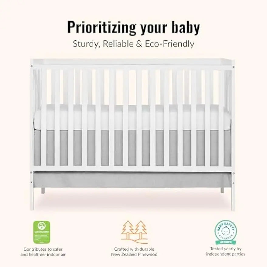 Convertible Baby Crib With Toddler Bed Conversion Sustainable Pinewood
