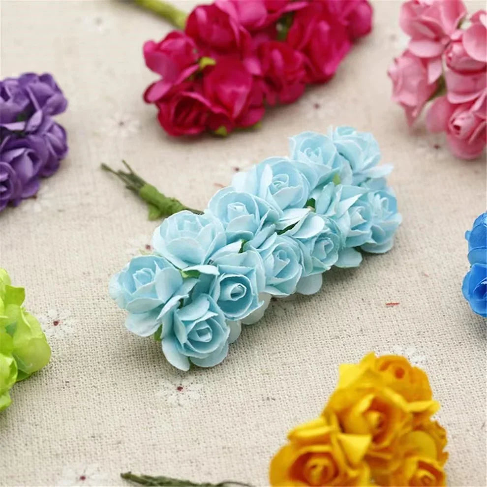 Artificial Paper Rose Bouquet For Scrapbooking And Wedding Decor