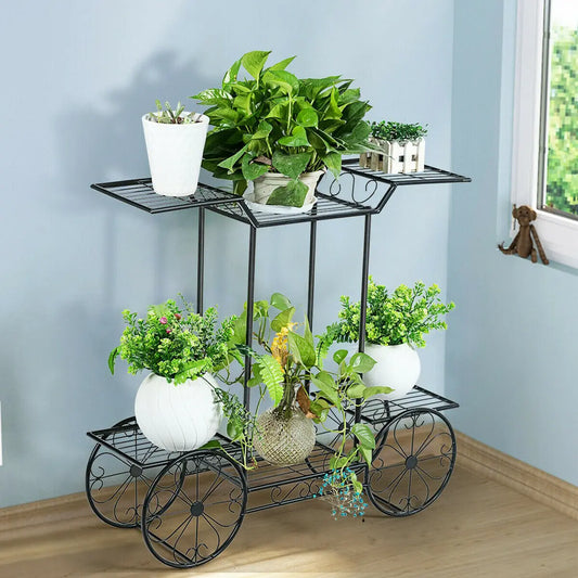 BINGOPAW Metal Plant Stand Indoor Outdoor Garden Display Shelf