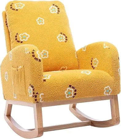 DAFIFY Teddy Upholstered Rocking Glider Chair Mid Century