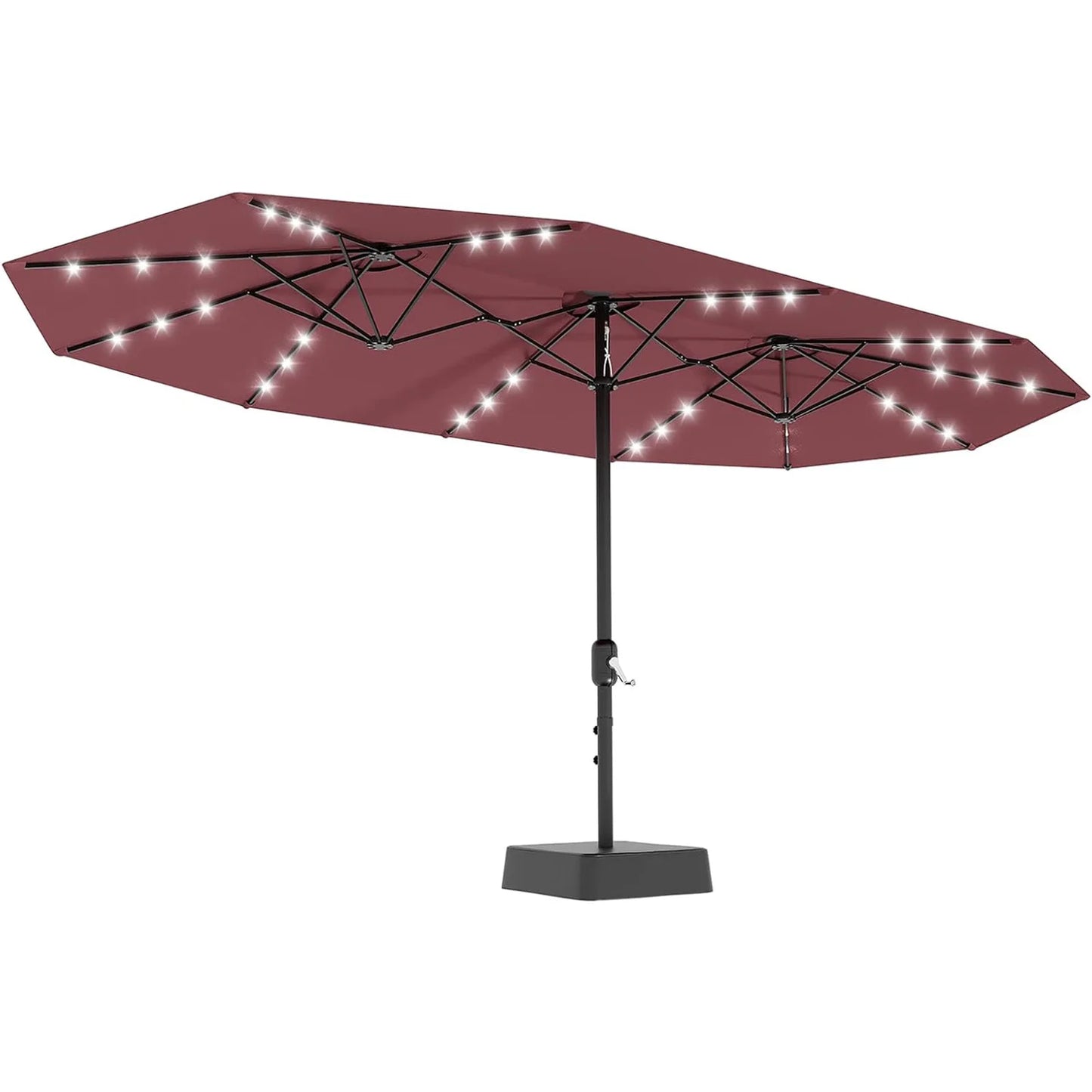 HiMISS Outdoor Patio Umbrella With Solar LED Lights Base