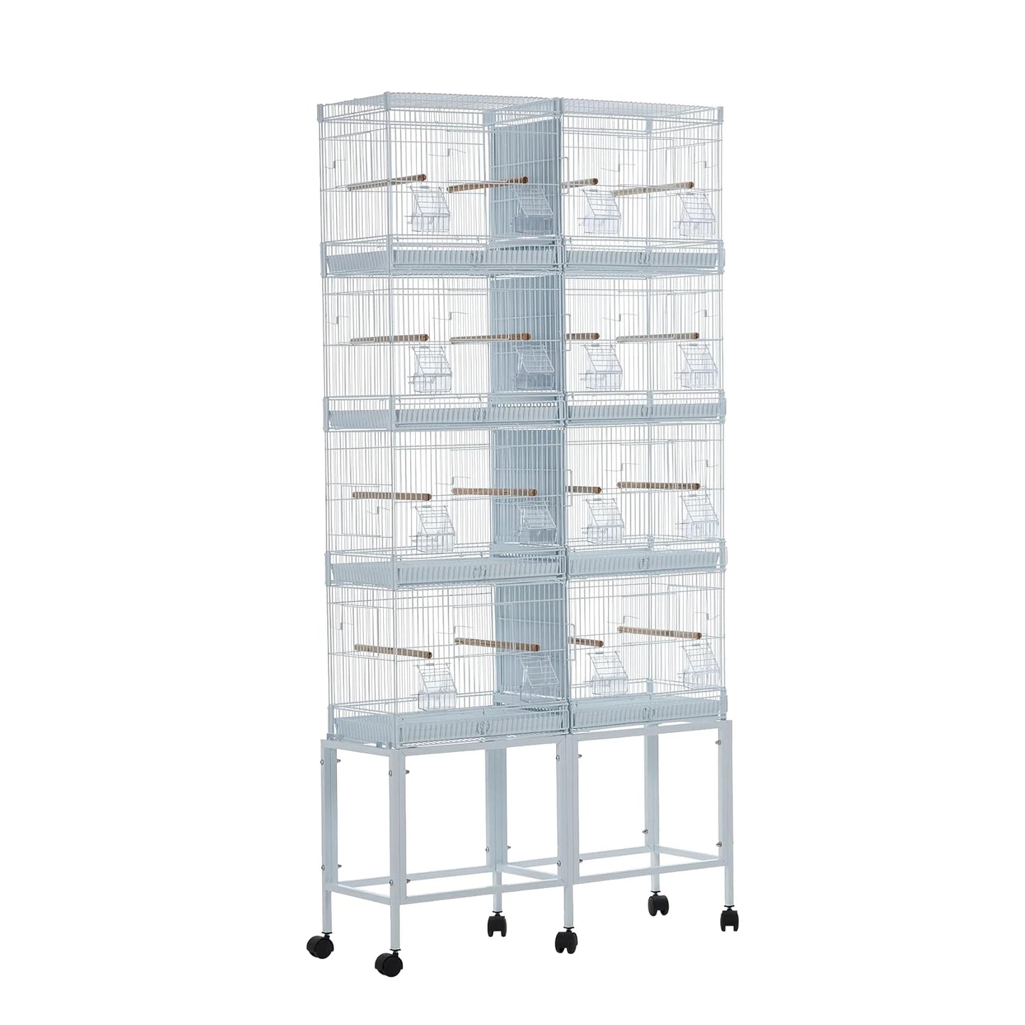 HiMISSCN Parrot Playstand With Wheels And Perches Ladders