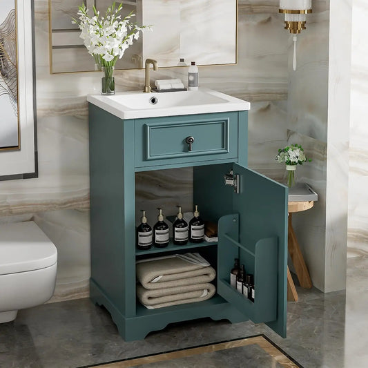 Modern Engineered Wood Bathroom Vanity With Single Sink