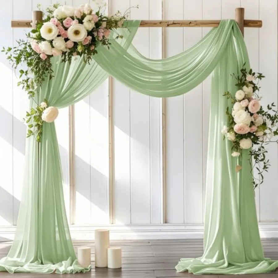 Wedding Arch Draping Fabric Sheer Chiffon Backdrop Panel