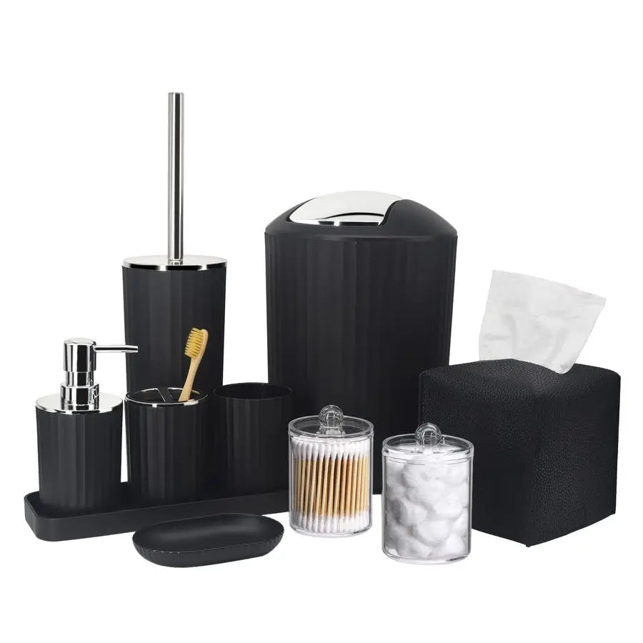10 Piece Bathroom Accessory Set With Toothbrush Holder