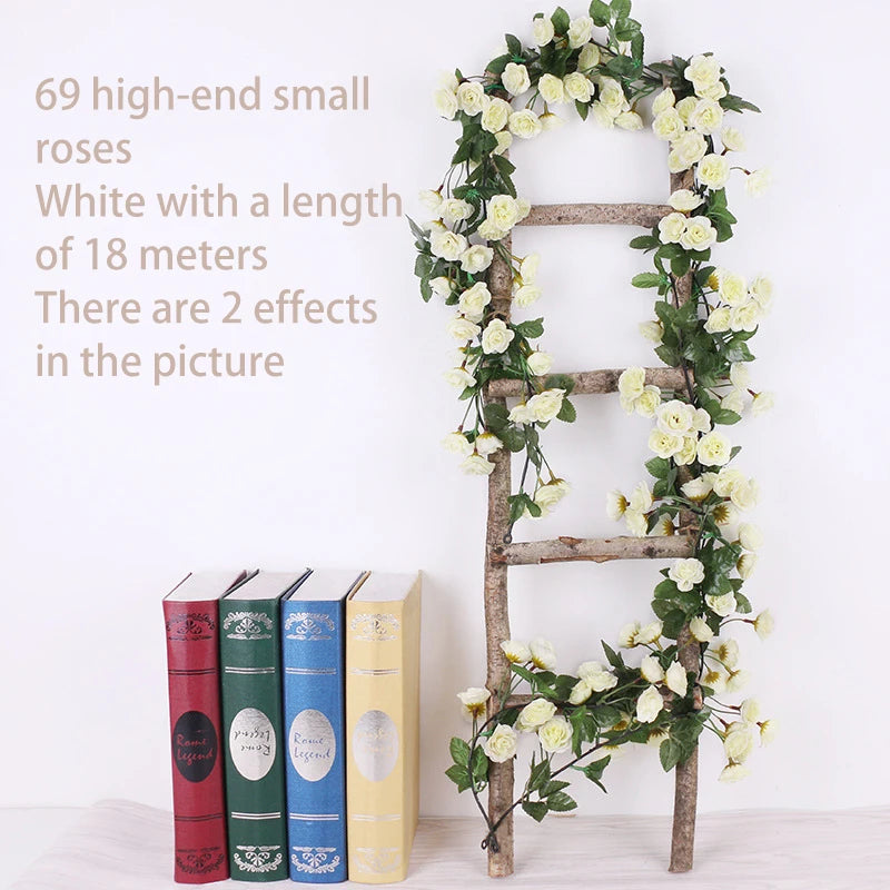 Silk Rose Vine Garland For Wedding Decoration