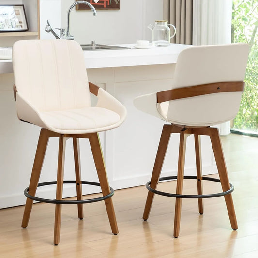 ZHENDAI Mid Century Swivel Bar Stools For Home Bar