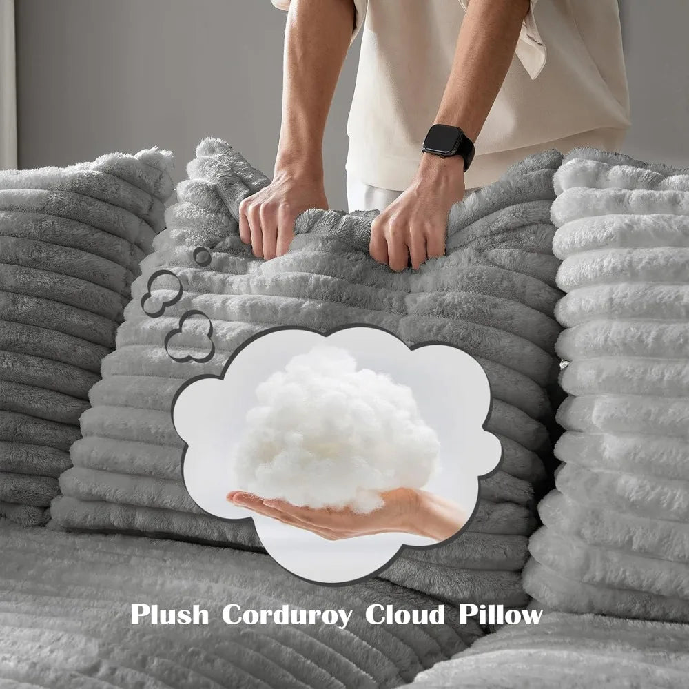 104.3 Inch Cloud Couch Modular Sectional Sofa with Plush Pillows and Memory Foam