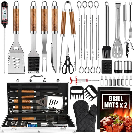 NBVCX 38 Piece Stainless Steel BBQ Tool Set Thermometer