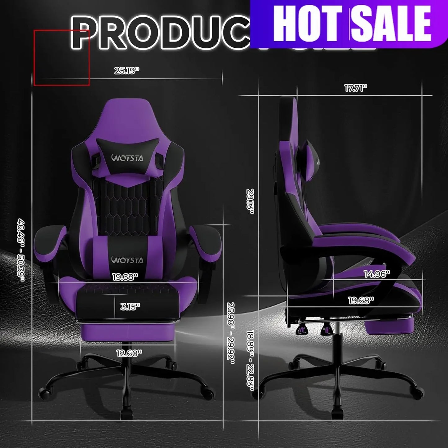 Ergonomic Gaming Chair With Footrest And Lumbar Support
