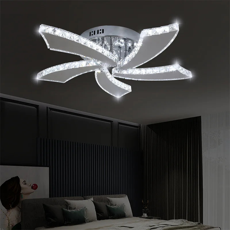 Vetrulus Modern Crystal LED Chandelier With Smart Remote Control