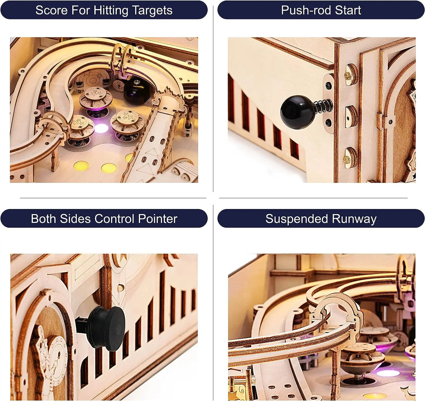 Robotime 3D Pinball Puzzle For Adults Teens Wooden Kit